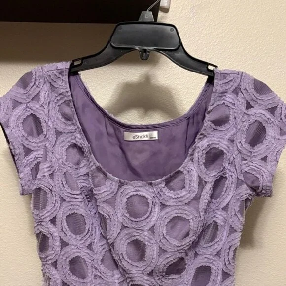 EShakti purple Circle Tulle Midi Fit Flare Dress NWOT Sz 8 custom - Picture 2 of 11